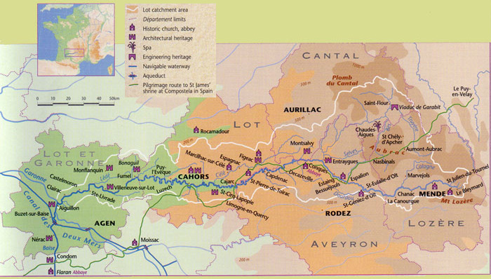 Lot Valley France Map The Lot Valley